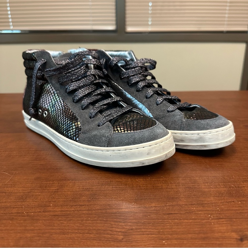 P448 Metallic Python High Top Sneakers 39 (US 8.5) - women’s snake print $298 - Picture 2 of 13